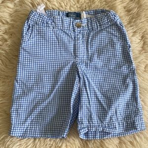 Polo Ralph Lauren light blue gingham boys shorts - 5